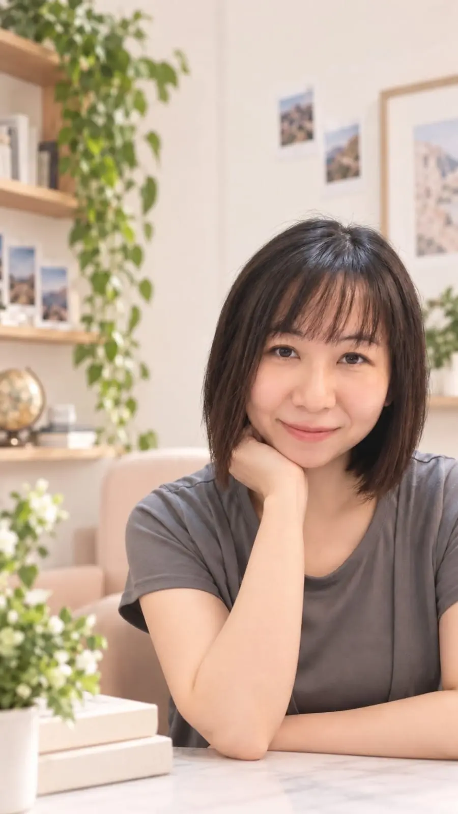 Piano Lam 林少琴在植物旁的個人肖像